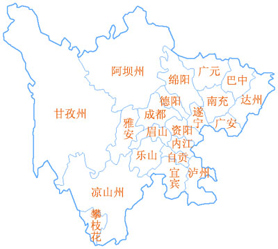 四川省行政区划地图